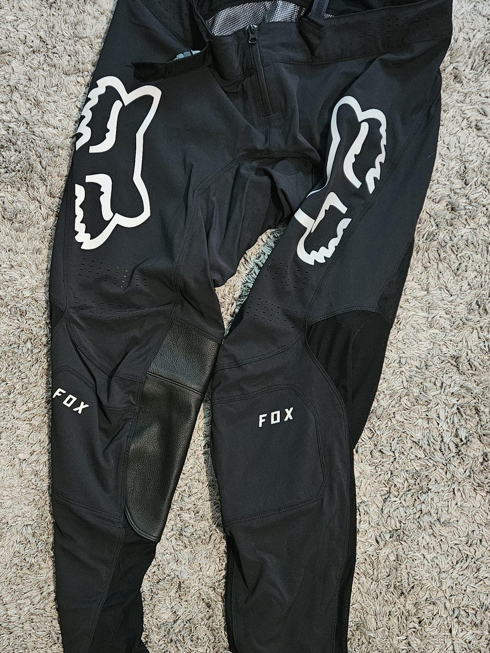 Fox Black Motocross Pants with White Logos